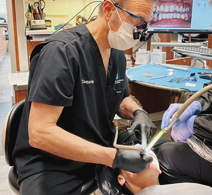 Doctor performing Smile Test Drive procedure, Cosmetic Dentistry of San Antonio